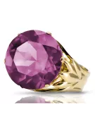 Aur galben 8K Amethyst Inel Vintage vrc029x-am Art Deco Bijuterii din URSS, stil rusesc